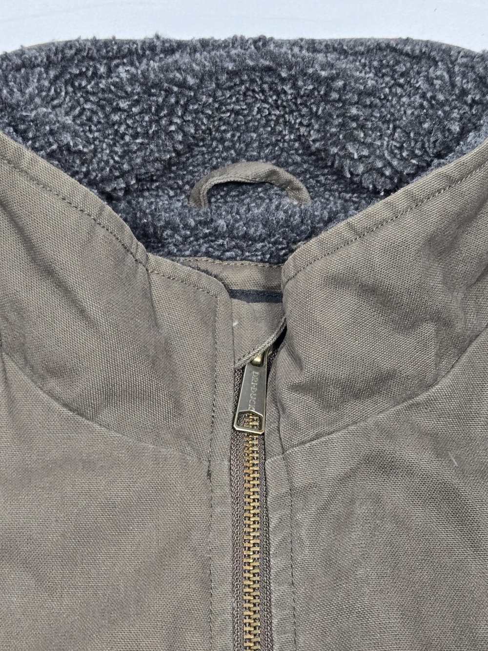 Dri Duck Endeavor Sherpa Lined Canvas Jacket Mens L Brwn Bomber Workwear Outdoor - Picture 3 of 14
